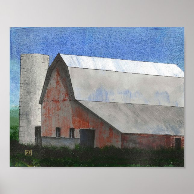 Impression d'art de grange rouge (Devant)