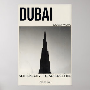 Impression d'art de la Burj Khalifa noir et blanc 