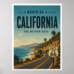 Impression d'art de la route californienne 66 High