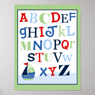 Impression d'art de l'alphabet ABC Petit voilier S