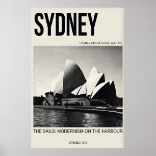 Impression d'art de l'Opéra de Sydney Noir & Blanc