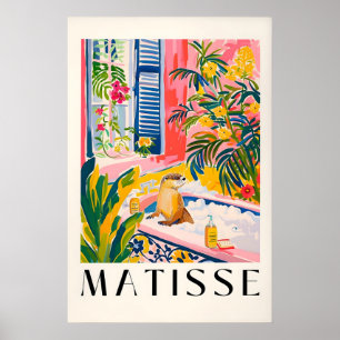 Impression d'art de loutre dans la baignoire de st