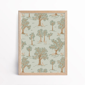 Impression d'art de nurserie en bois neutre pour c