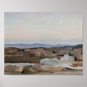 Impression d'art de paysage abstrait de coucher de