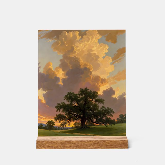 Impression d'art de paysage d'arbre solitaire sous (Recto)