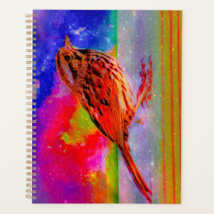 Impression d'art de paysage onirique d'oiseau cosm