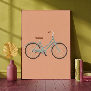 Impression d'art de pépinière de vélo vintage pêch