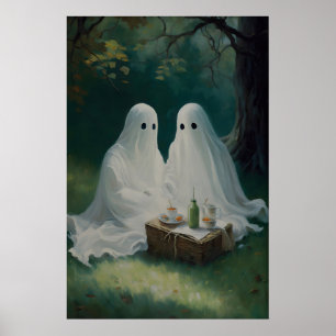Impression d'art de pique-nique de couple fantôme 