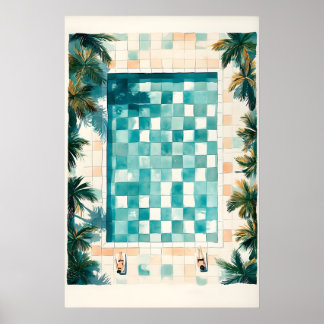 Impression d'art de piscine Maison de plage Côtièr