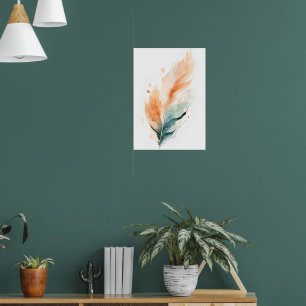 Impression d'art de plume à l'aquarelle F Boho O