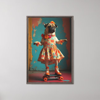 Impression d'art de portrait personnalisé de Pug