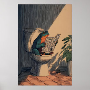 Impression d'art de salle de bain grenouille Dessi