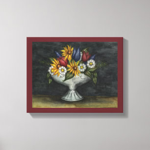 Impression d'art de toile florale d'art populaire