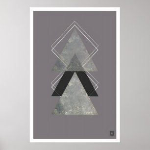 Impression d'art de triangle géométrique Gris fonc