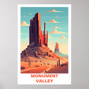 Impression d'art de voyage vintage Monument Valley