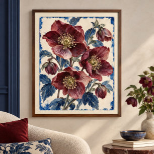 Impression d'art d'étude en porcelaine d'Hellebore