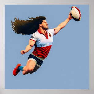 Impression d'art du joueur de rugby