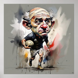 Impression d'art du joueur de rugby