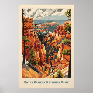 Impression d'art du parc national - Rétro Bryce Ca