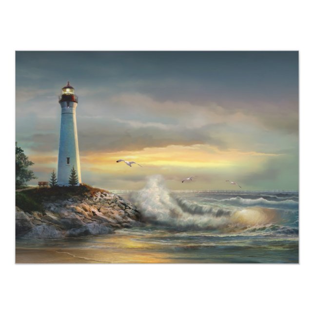 Impression d'art du phare de Crisp Point (Devant)