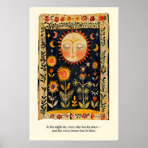 Impression d'art du soleil et de la lune céleste A