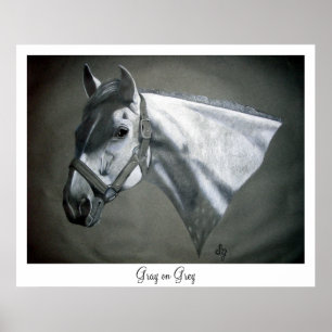 Impression d'art équestre Gris sur Gris