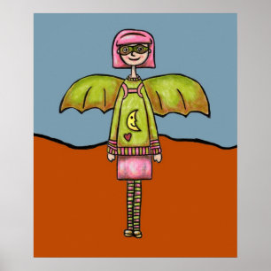 Impression d'art, Fille chauve-souris mignonne