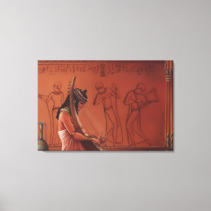 Impression d'art fine d'une joueuse de harpe égypt