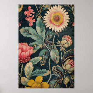 Impression d'art floral traditionnel indien vintag