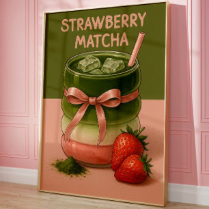 Impression d'art Matcha Fraise Esthétique, Art cul