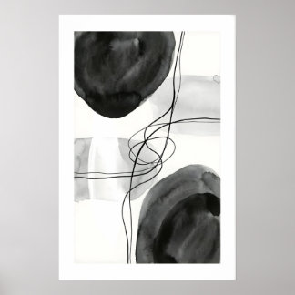 Impression d'art mural abstrait Cercles et lignes 