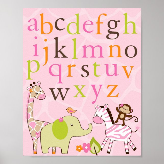 Impression d'art mural alphabetique pour nurserie  (Devant)