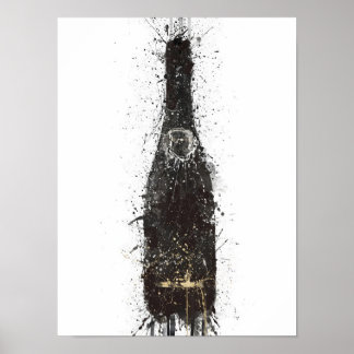 Impression d'art mural 'Black Fizz' pour bouteille