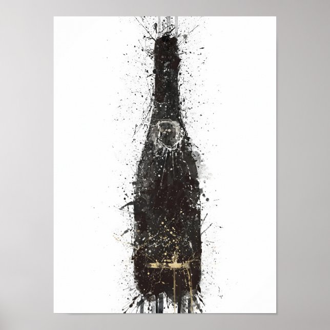 Impression d'art mural 'Black Fizz' pour bouteille (Devant)