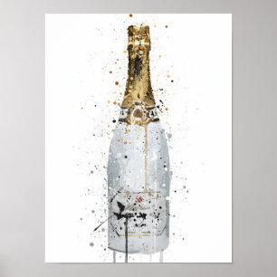 Impression d'art mural 'Blanc' de bouteille de Cha
