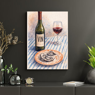 Impression d'art mural Bouteille de vin et verre –