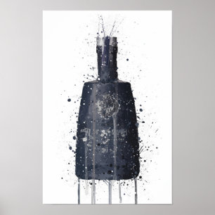 Impression d'art mural 'Dark Granite' de bouteille