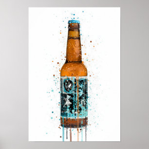 Impression d'art mural de bouteille de bière 'Rebe