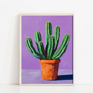 Impression d'art mural de cactus abstrait moderne,