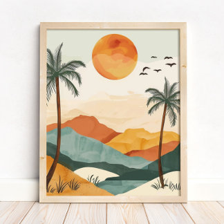 Impression d'art mural de paysage de coucher de so