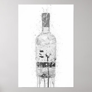 Impression d'art mural 'Marbre Gris' de bouteille