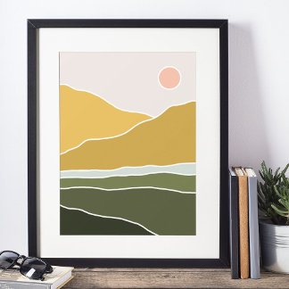 impression d'art mural moderne boho, papier affich