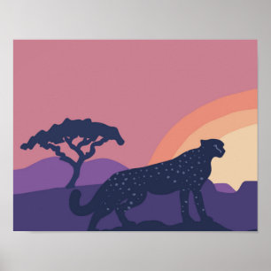Impression d'art non estampillée Cheetah 14 po x 1