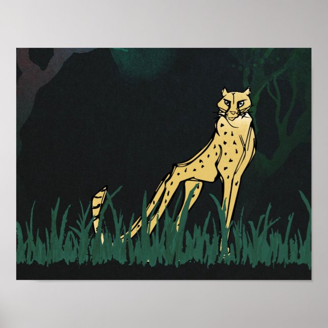 Impression d'art non estampillée Cheetah 14 po x 1 (Devant)