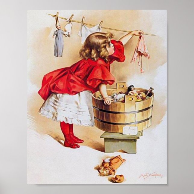 Impression d'art par Maud Humphrey A Busy Day (Devant)
