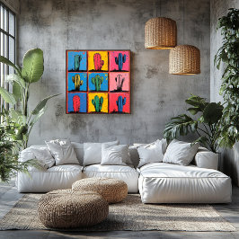 Impression d'art pop Cactus vibrant pour une touch