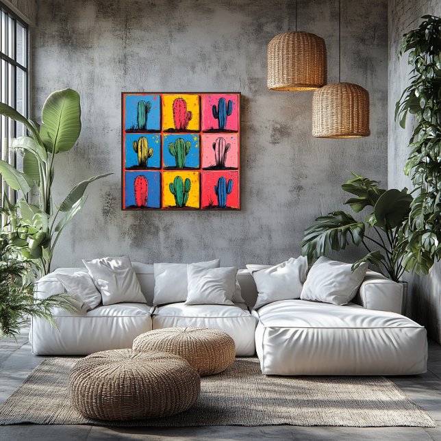 Impression d'art pop Cactus vibrant pour une touch (Créateur téléchargé)