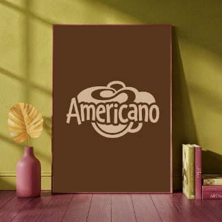 Impression d'art rétro typographique Café Américan