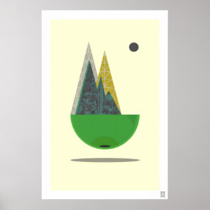 Impression d'art scandinave encadrée Paysage abstr