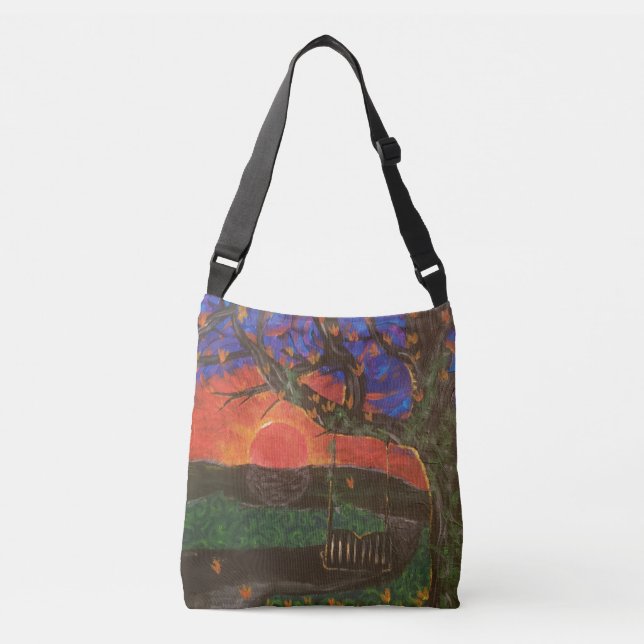 Impression d'art sur un sac carré de "Autumn Swing (Devant)